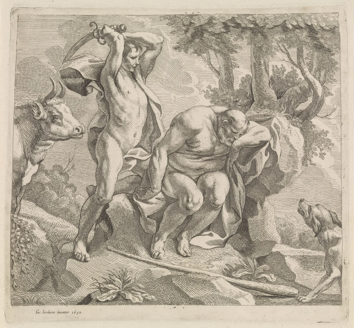 Mercurius en Argus by anonymous, print, 1652-1702