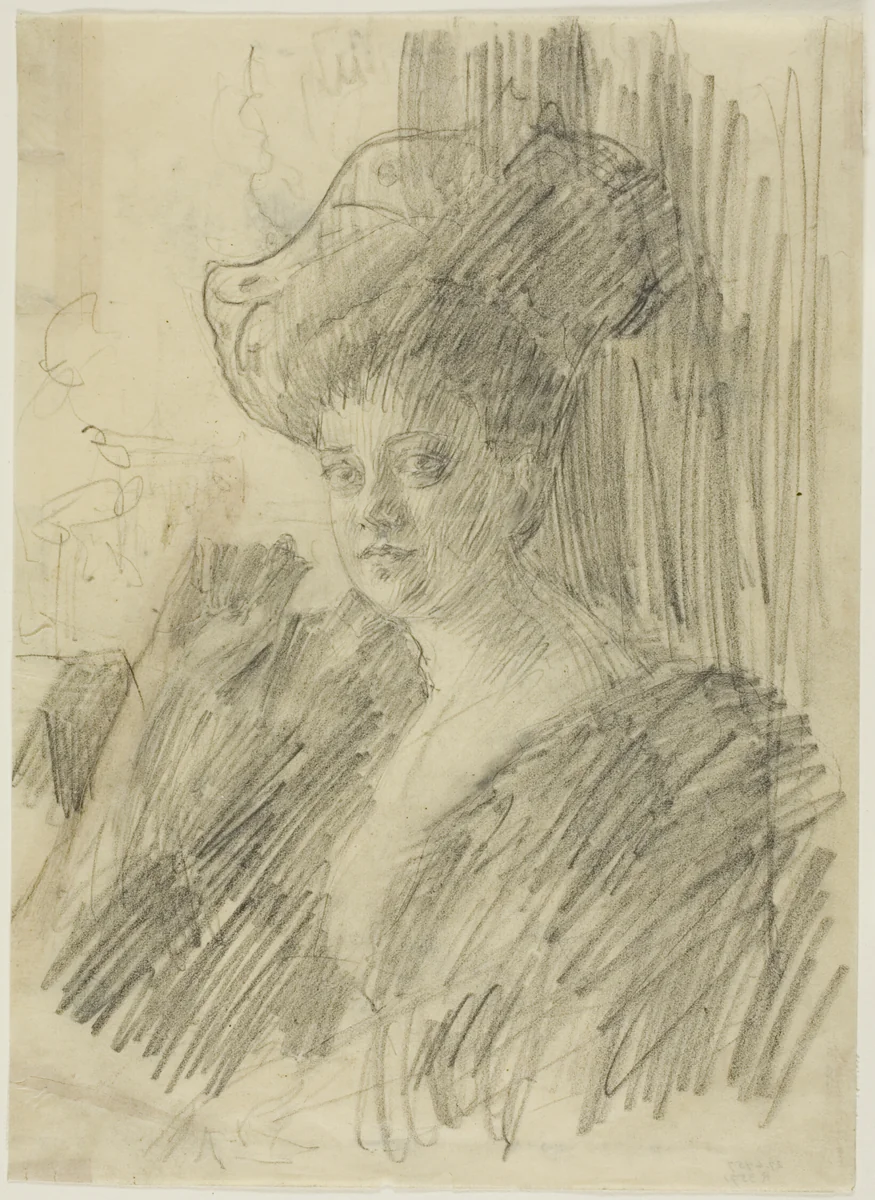 Betty Nansen by Anders Zorn, drawing, 1900-1910