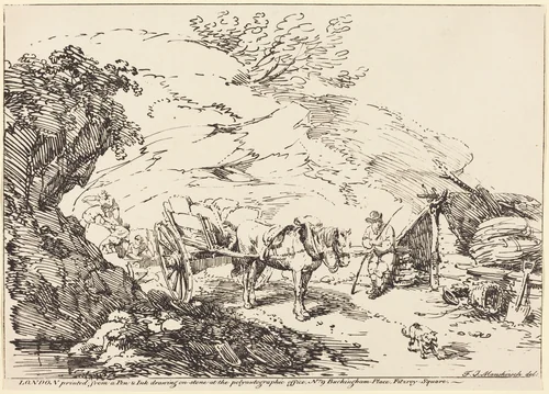 Horse and Cart in Quarry by Franz Joseph Manskirch, print, 1806