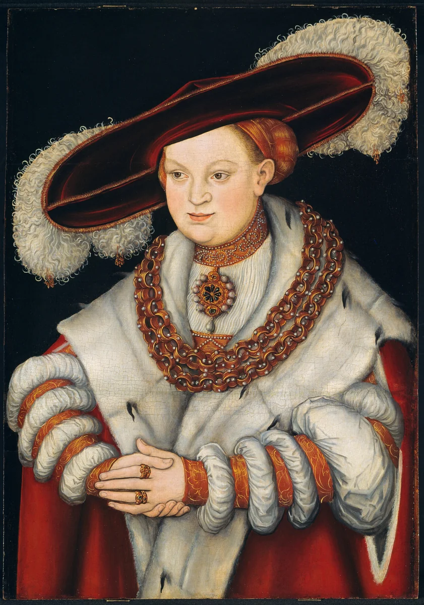 Portrait of Magdalena of Saxony, Wife of Elector Joachim II of Brandenburg by Lucas Cranach the Elder, painting, 1524-1534