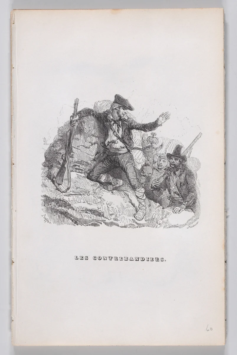 The Smugglers, from "The Complete Works of Béranger" by Auguste Raffet, print, 1836