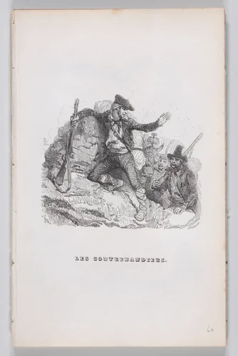 The Smugglers, from "The Complete Works of Béranger" by Auguste Raffet, print, 1836