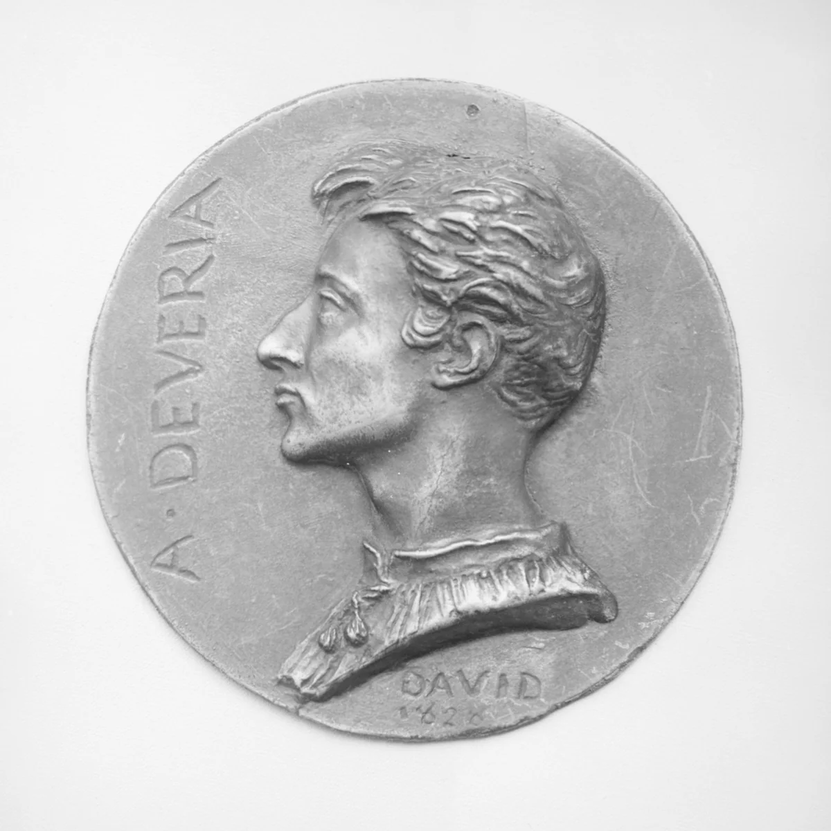 Achille Devéria (1800–1857), French painter and designer, first to apply color to lithography by Pierre-Jean David d'Angers, metalwork, 1800-1899