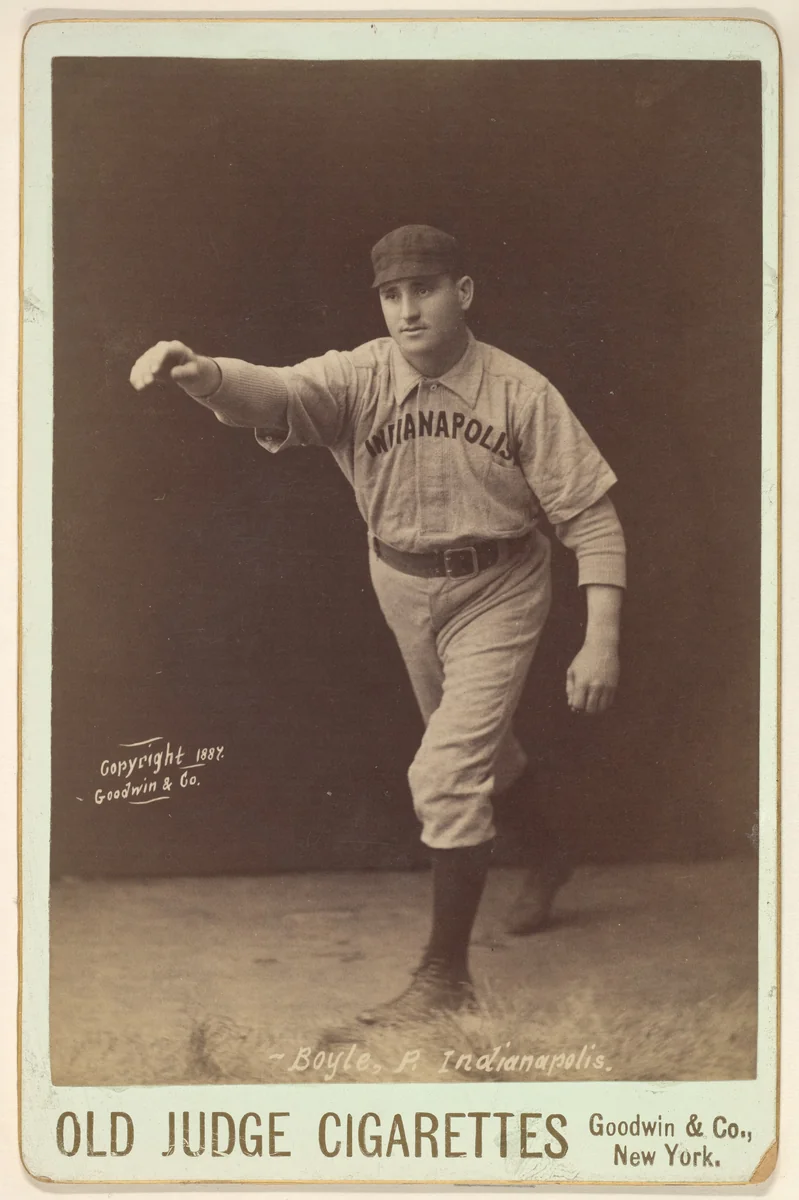 Henry Boyle, Pitcher, Indianapolis, from the series Old Judge Cigarettes by Goodwin & Company, photograph, 1887