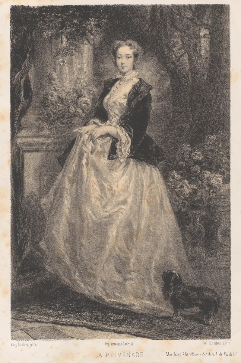 La Promenade by Eugène Isabey, print, 1857