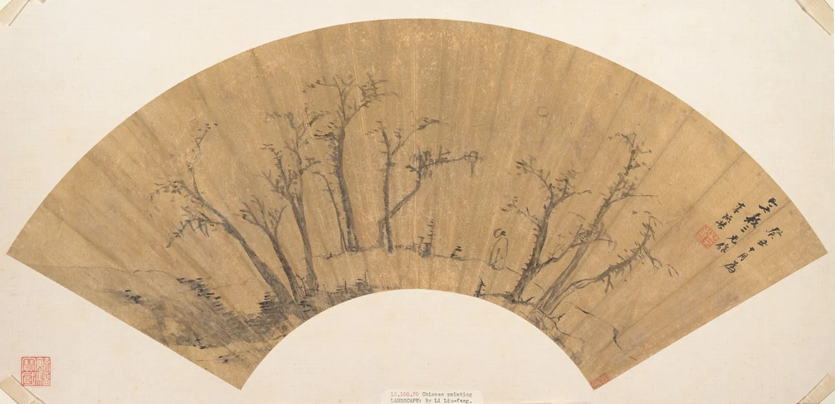 Figure standing in a grove of trees by Li Liufang, painting, 1613