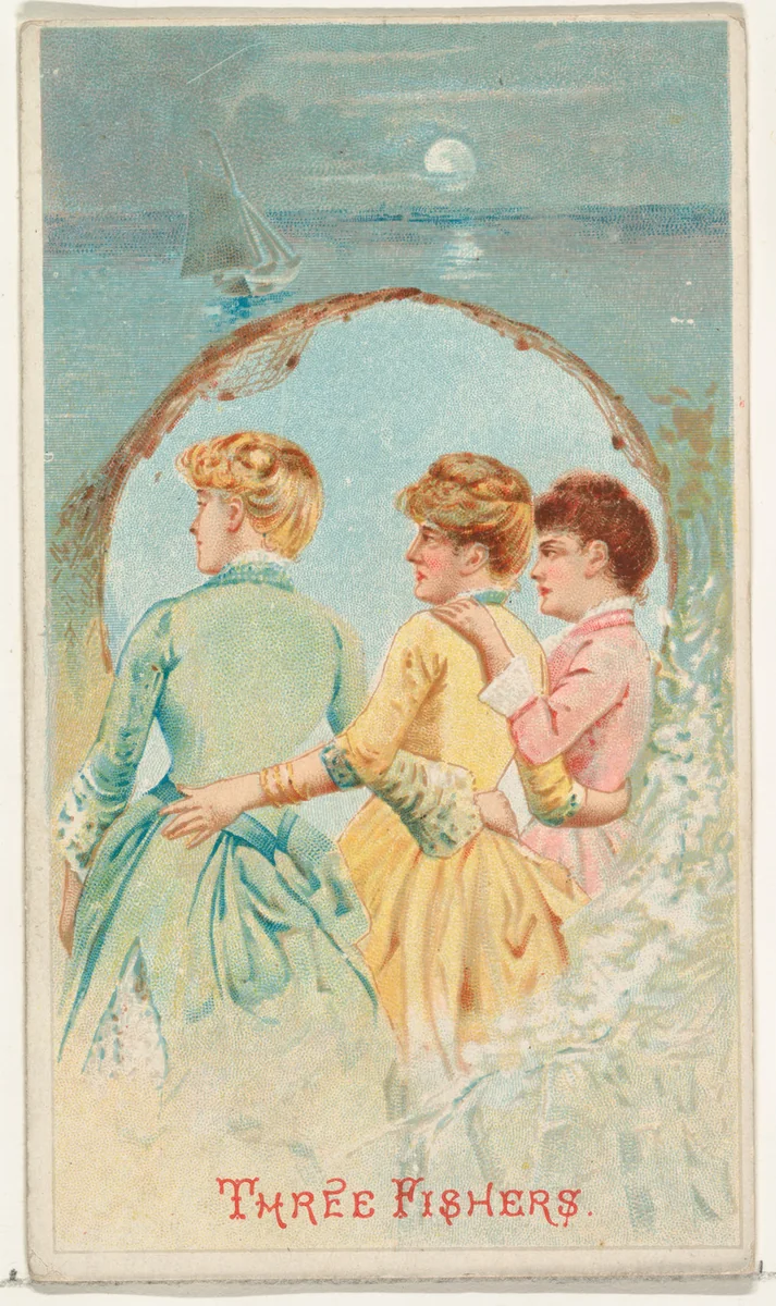 Three Fishers, from the Illustrated Songs series (N116) issued by W. Duke, Sons & Co. to promote Honest Long Cut Tobacco by W. Duke, Sons & Co., print, 1893