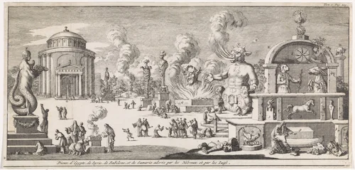 Egyptische, Syrische, Babylonische en Samaritaanse goden door de Hebreeën en Joden aanbeden by Jan Luyken, print, 1705