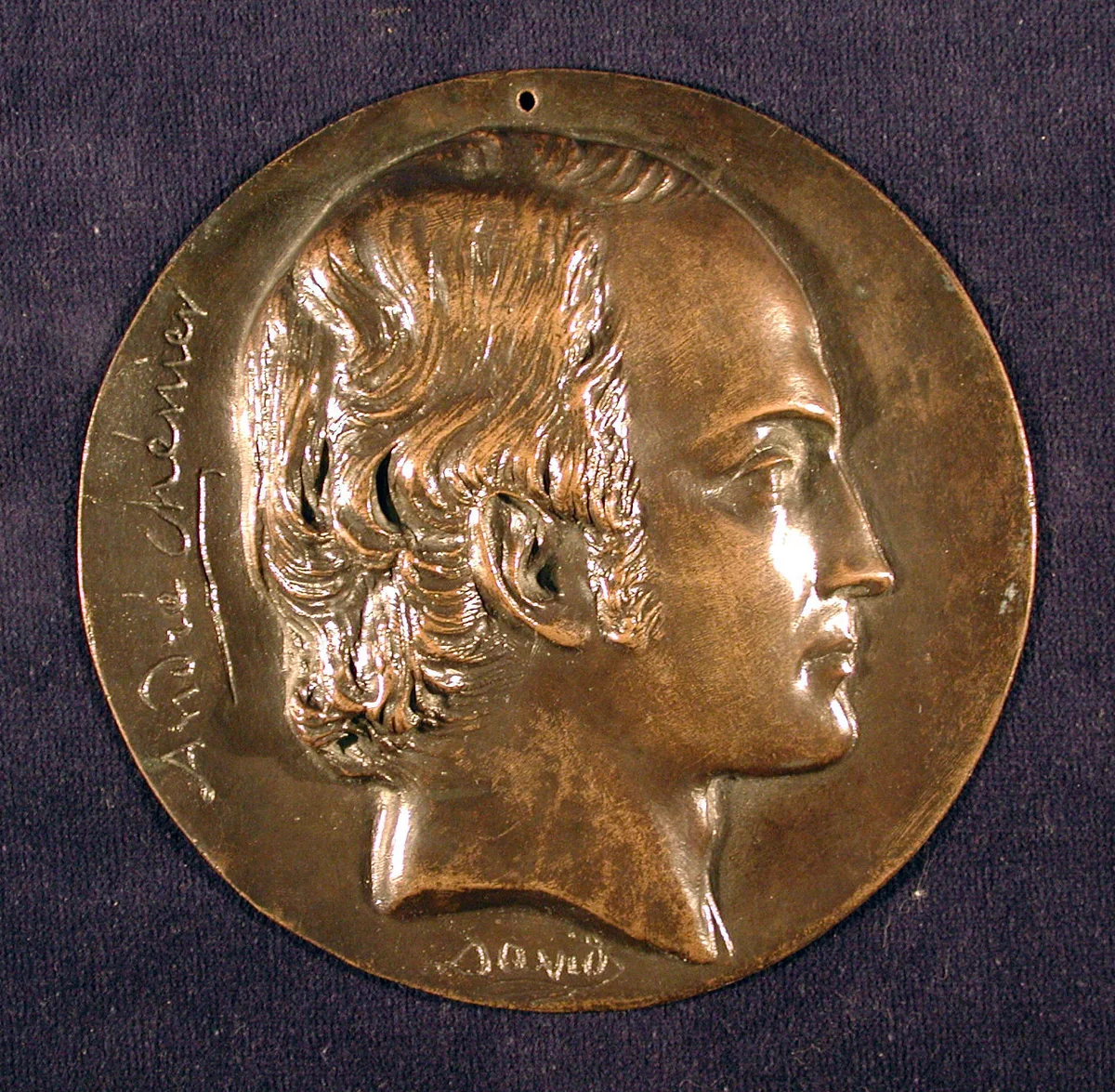 André Chénier, Poet (1762–1794) by Pierre-Jean David d'Angers, metalwork, 1844-1856