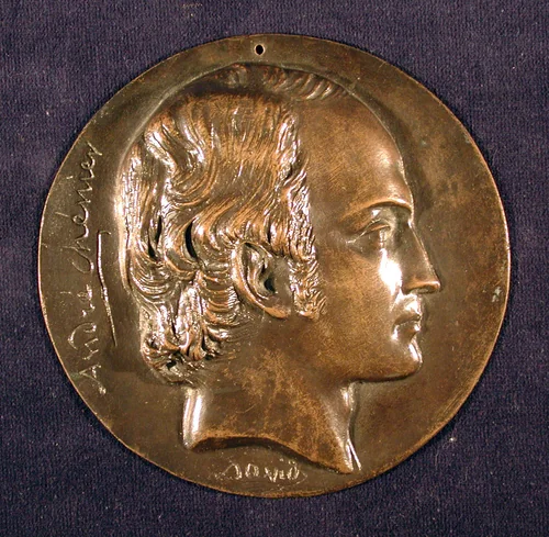 André Chénier, Poet (1762–1794) by Pierre-Jean David d'Angers, metalwork, 1844-1856