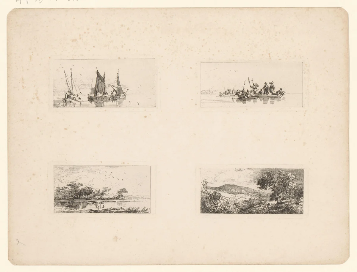 Vier voorstellingen by Caspar Johann Nepomuk Scheuren, print, 1842