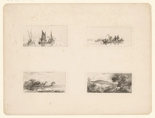 Vier voorstellingen by Caspar Johann Nepomuk Scheuren, print, 1842
