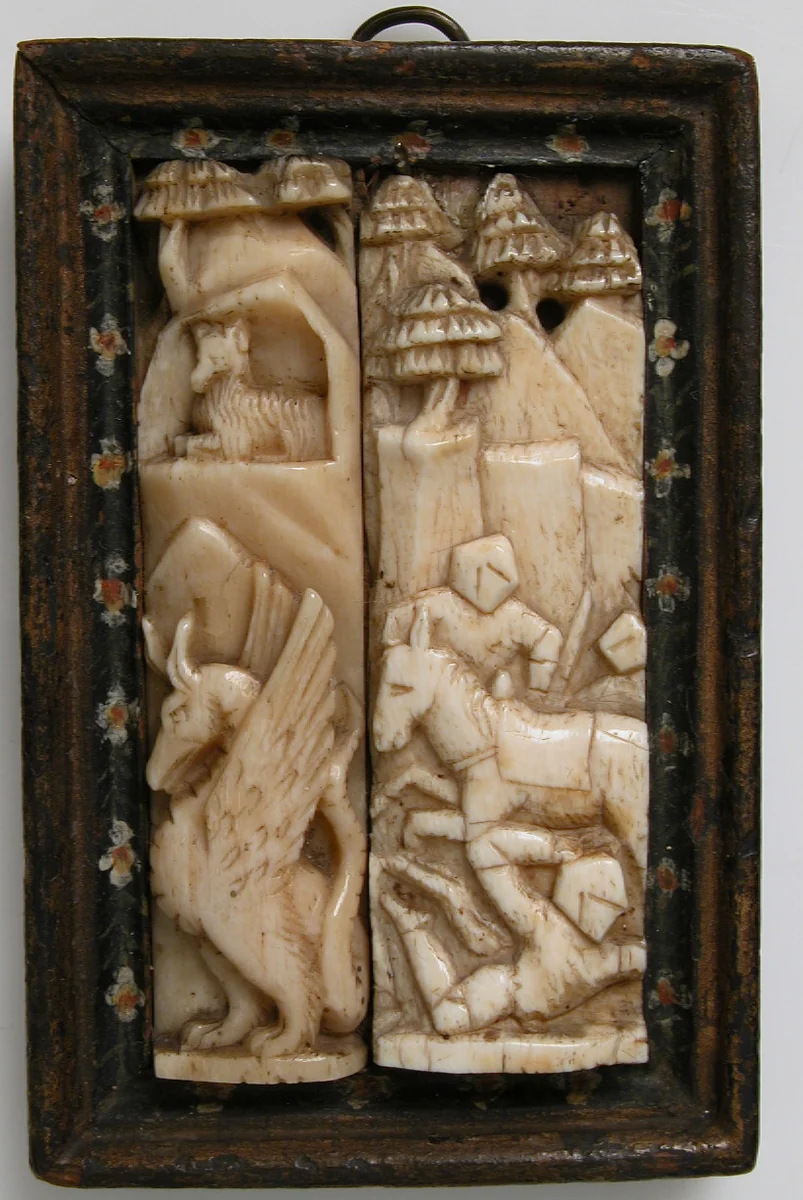 Fragments of a Box representing the Quest for the Golden Fleece by Embriachi Workshop, sculpture, 1400-1430