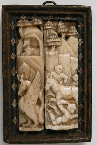 Fragments of a Box representing the Quest for the Golden Fleece by Embriachi Workshop, sculpture, 1400-1430