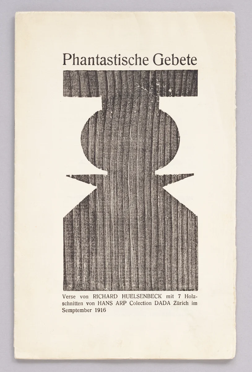 Front cover from Phantastische Gebete (Fantastic Prayers) by Jean Arp, illustrated book, 1916