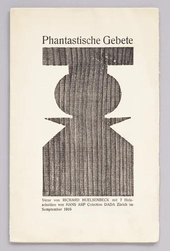 Front cover from Phantastische Gebete (Fantastic Prayers) by Jean Arp, illustrated book, 1916