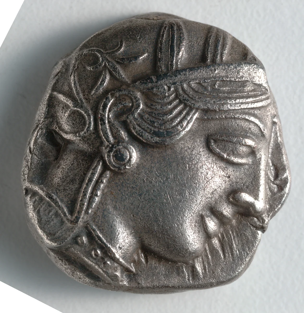 Tetradrachm: Head of Athena, r. (obverse) by Unknown, metalwork, -449--440