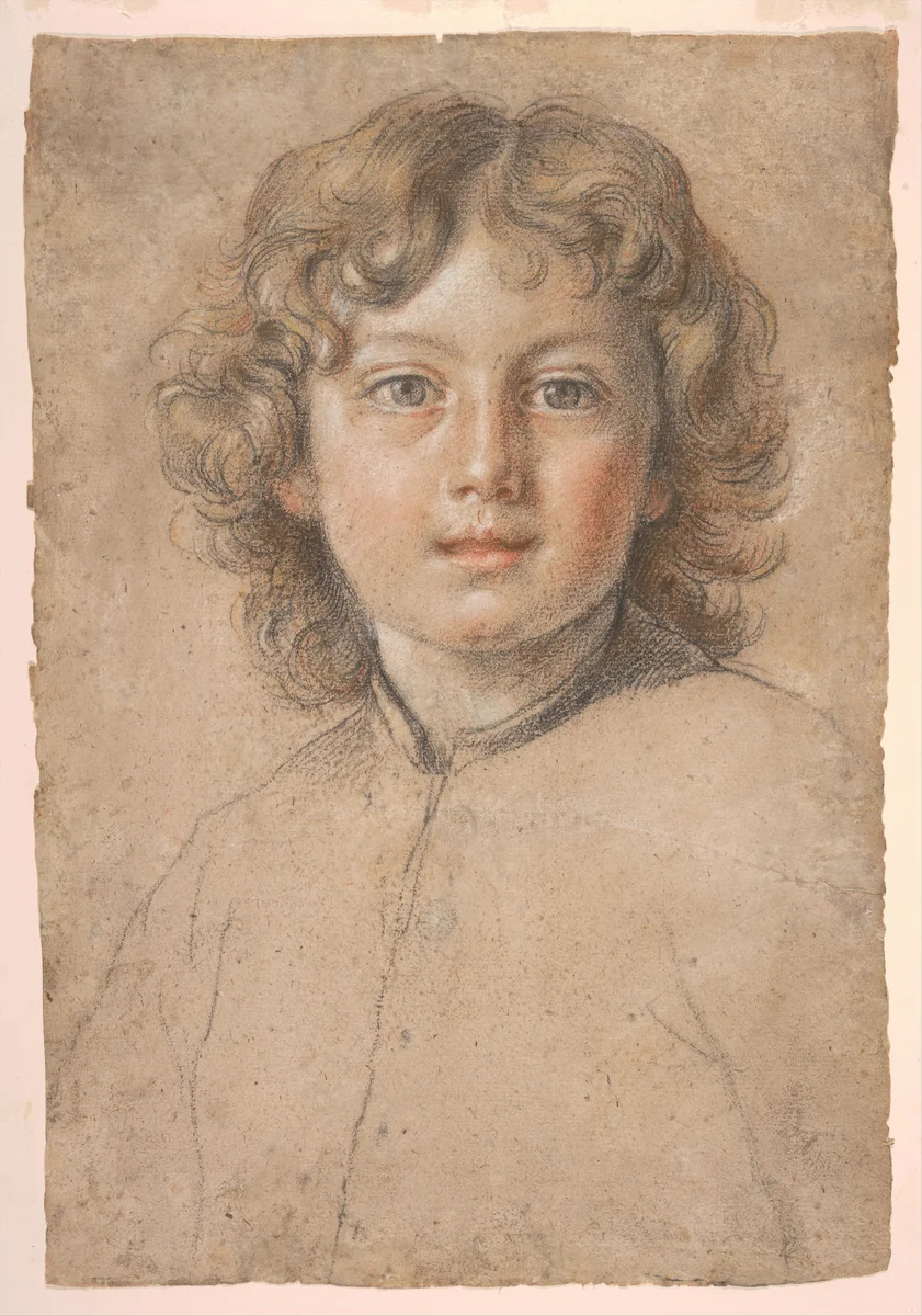 Head of a Young Boy by anonymous, drawing, 1600-1699