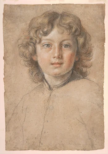 Head of a Young Boy by anonymous, drawing, 1600-1699