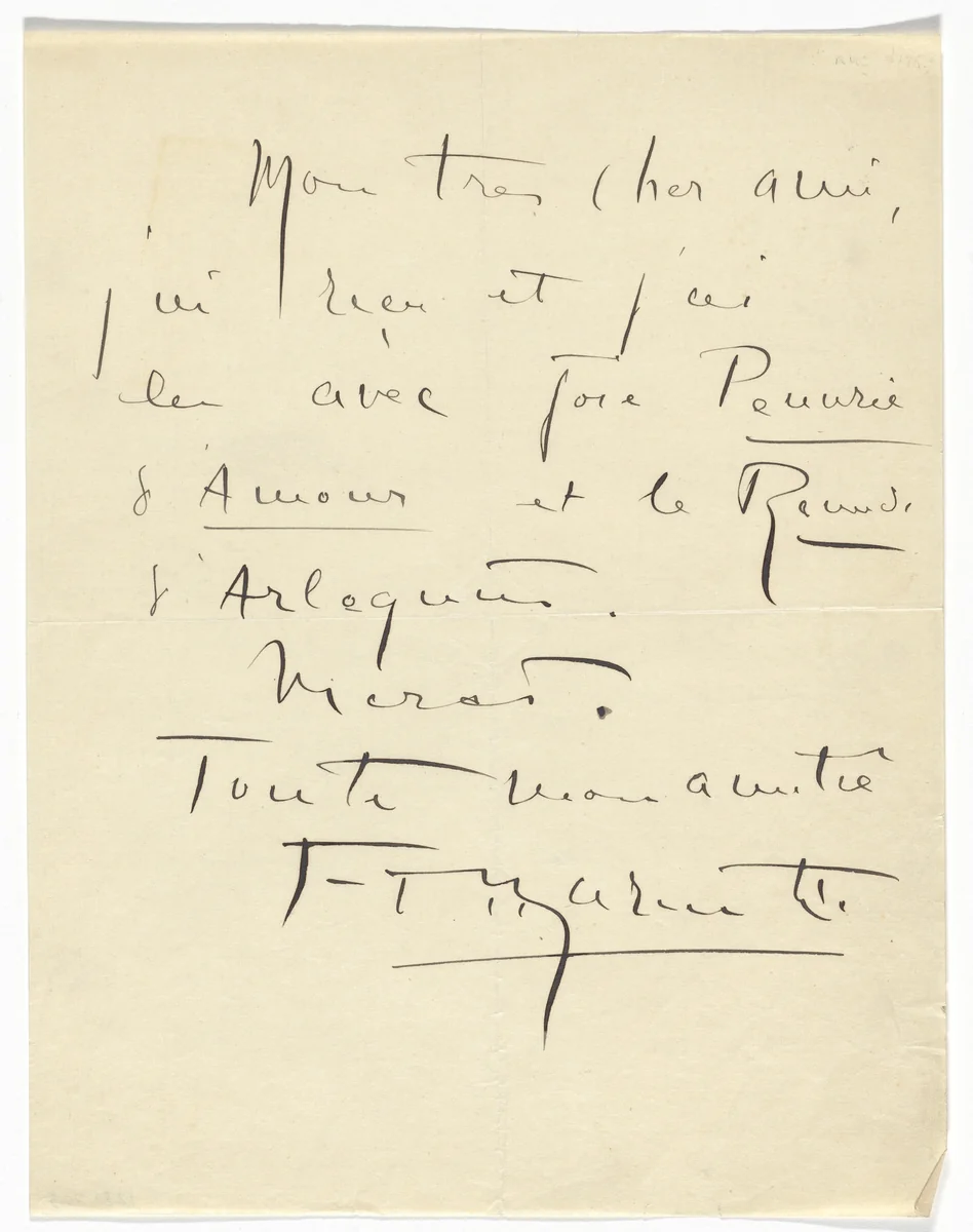Letter from Marinetti by Filippo Tommaso Marinetti, design