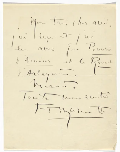 Letter from Marinetti by Filippo Tommaso Marinetti, design