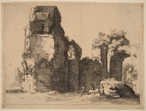Ruins by Jan Gerritsz. van Bronckhorst, print, 1603-1661