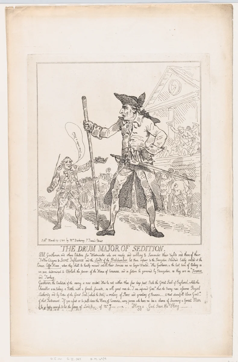 The Drum Major of Sedition by Thomas Rowlandson, print, 1784