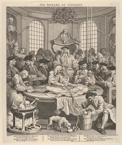 The Reward of Cruelty (The Four Stages of Cruelty) by William Hogarth, print, 1751