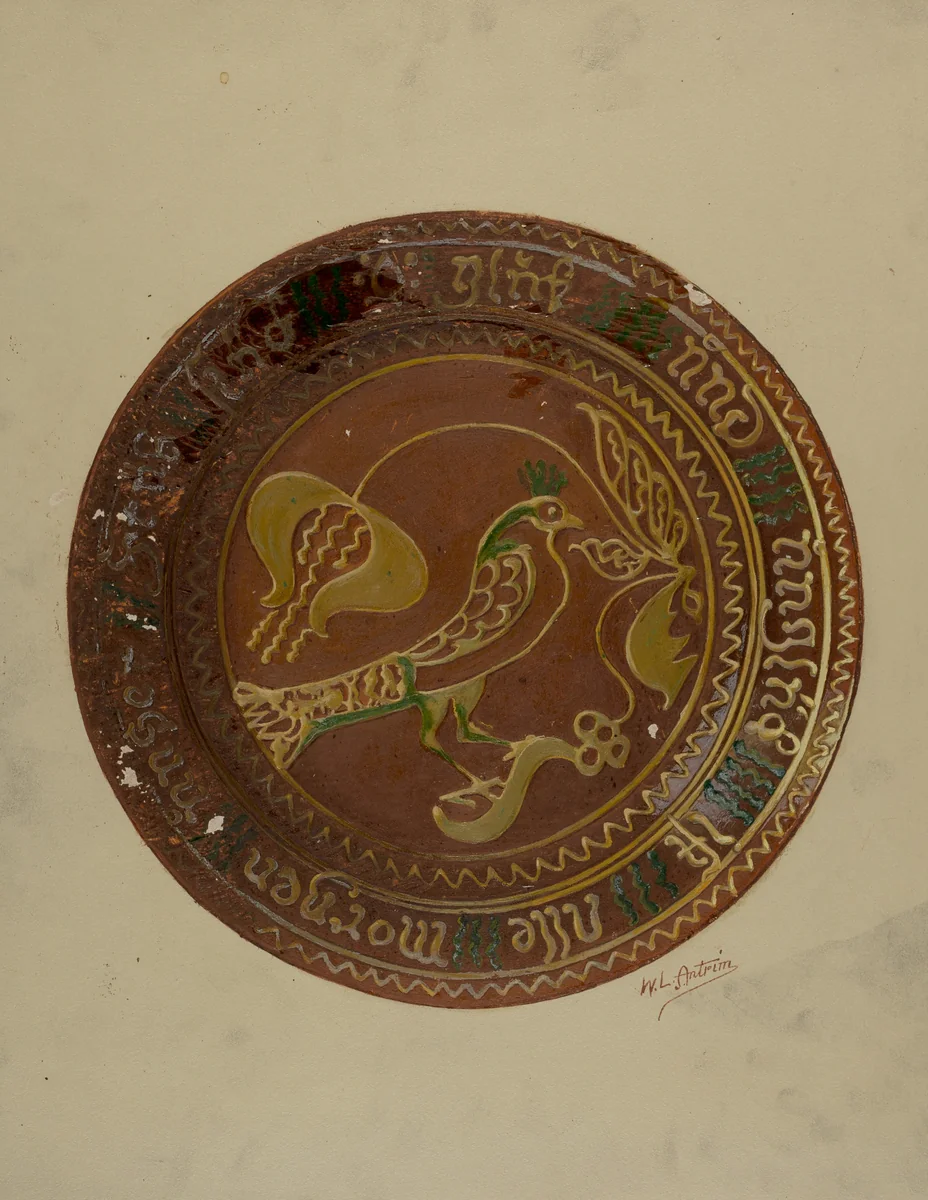 Pa. German Plate by William Antrim, index of american design, 1938