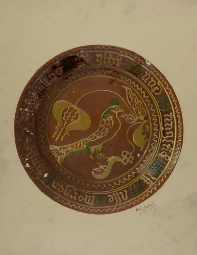 Pa. German Plate by William Antrim, index of american design, 1938