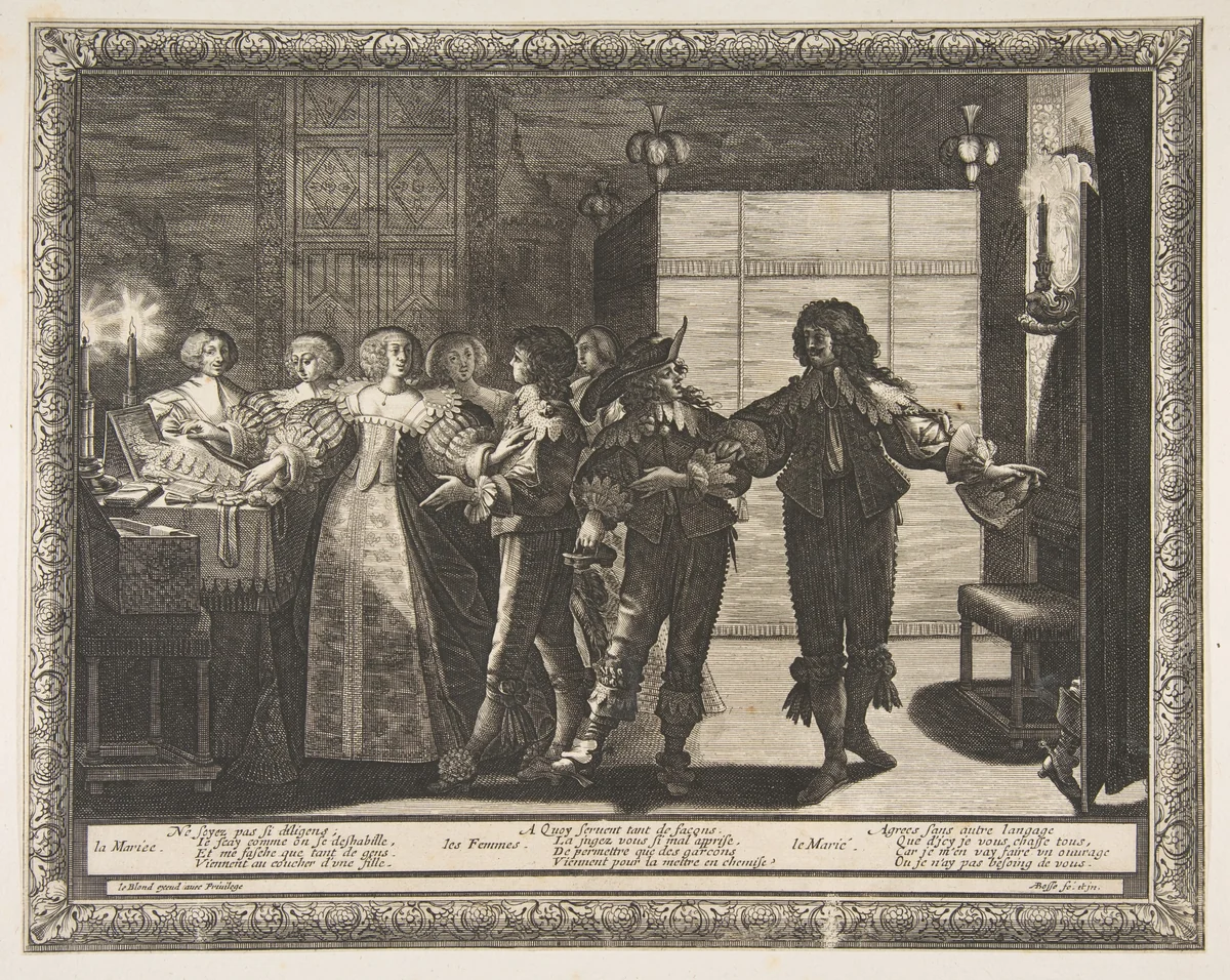 The Bride Taken Home (La Mariée reconduite chez elle) by Abraham Bosse, print, 1633