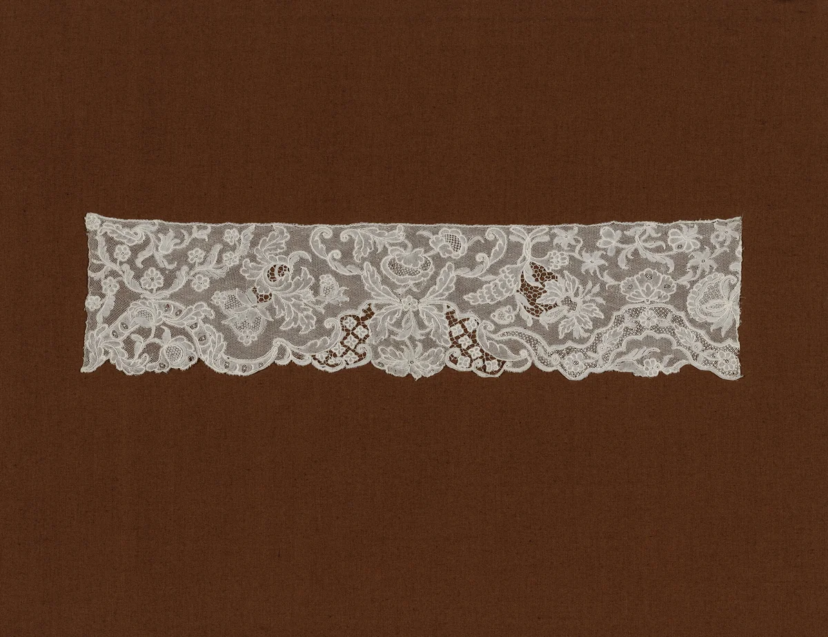 Fragment (Border) by Belgium, Flanders, Brussels, textile, 1750-1759
