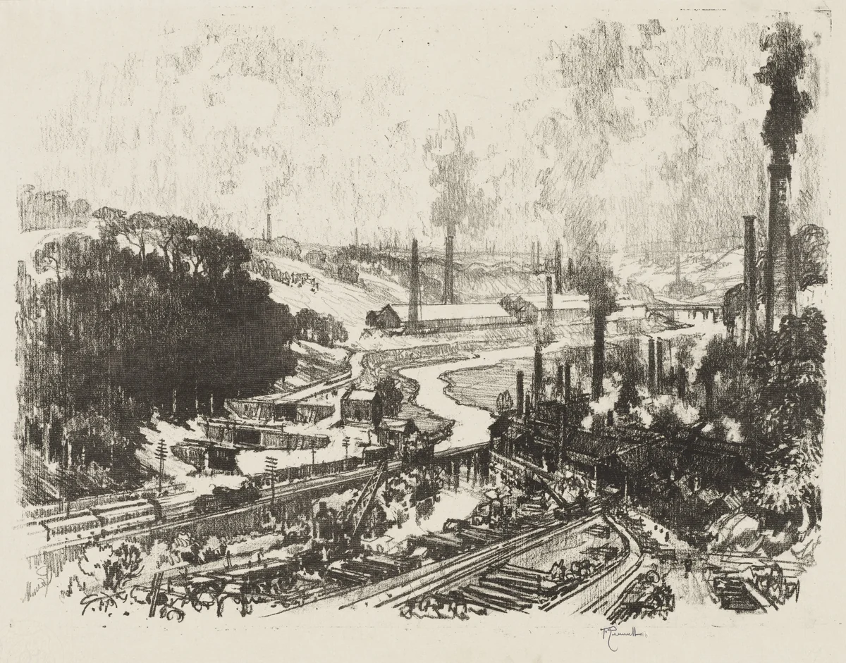 English War Work: Munition Works by Joseph Pennell, print, 1916