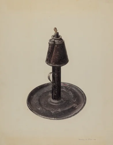 Whale Oil Lamp by Herman Stroh, index of american design, 1938