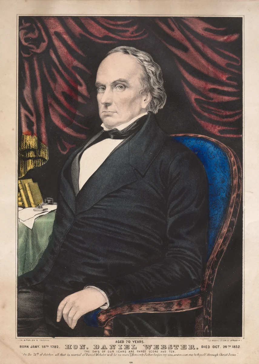Hon. Daniel Webster, Aged 70 Years by James Merritt Ives, print, 1872
