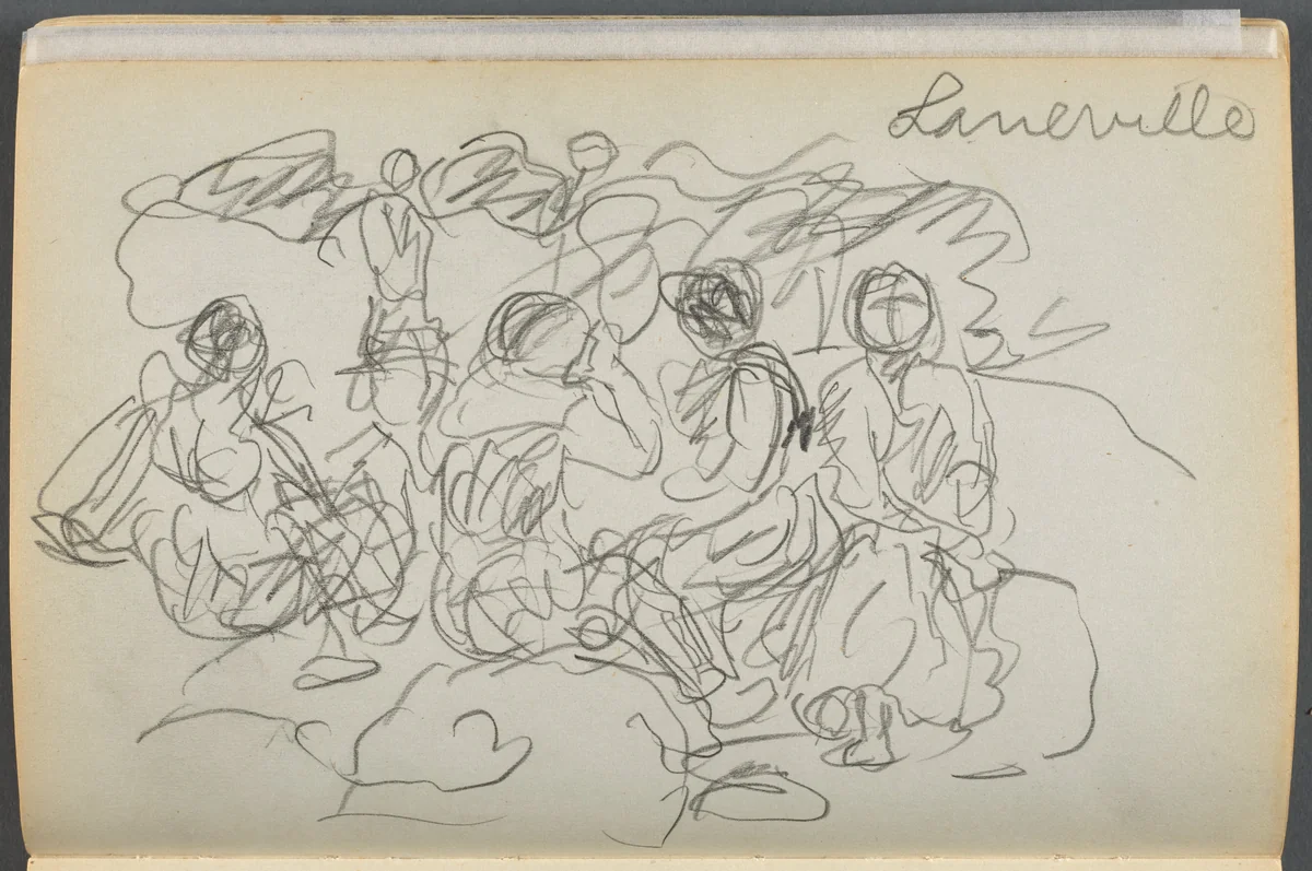 Sketchbook- The Granite Shore Hotel, Rockport, page 062: "Laneville" by Maurice Prendergast, book, 1905-1910