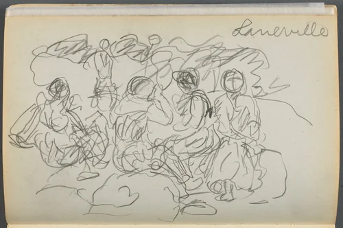 Sketchbook- The Granite Shore Hotel, Rockport, page 062: "Laneville" by Maurice Prendergast, book, 1905-1910