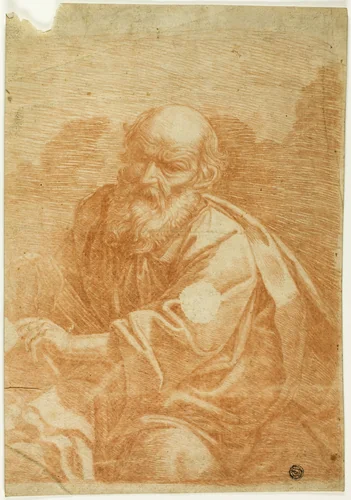 Seated Saint or Philosopher by Unknown Artist, drawing, 1700-1799