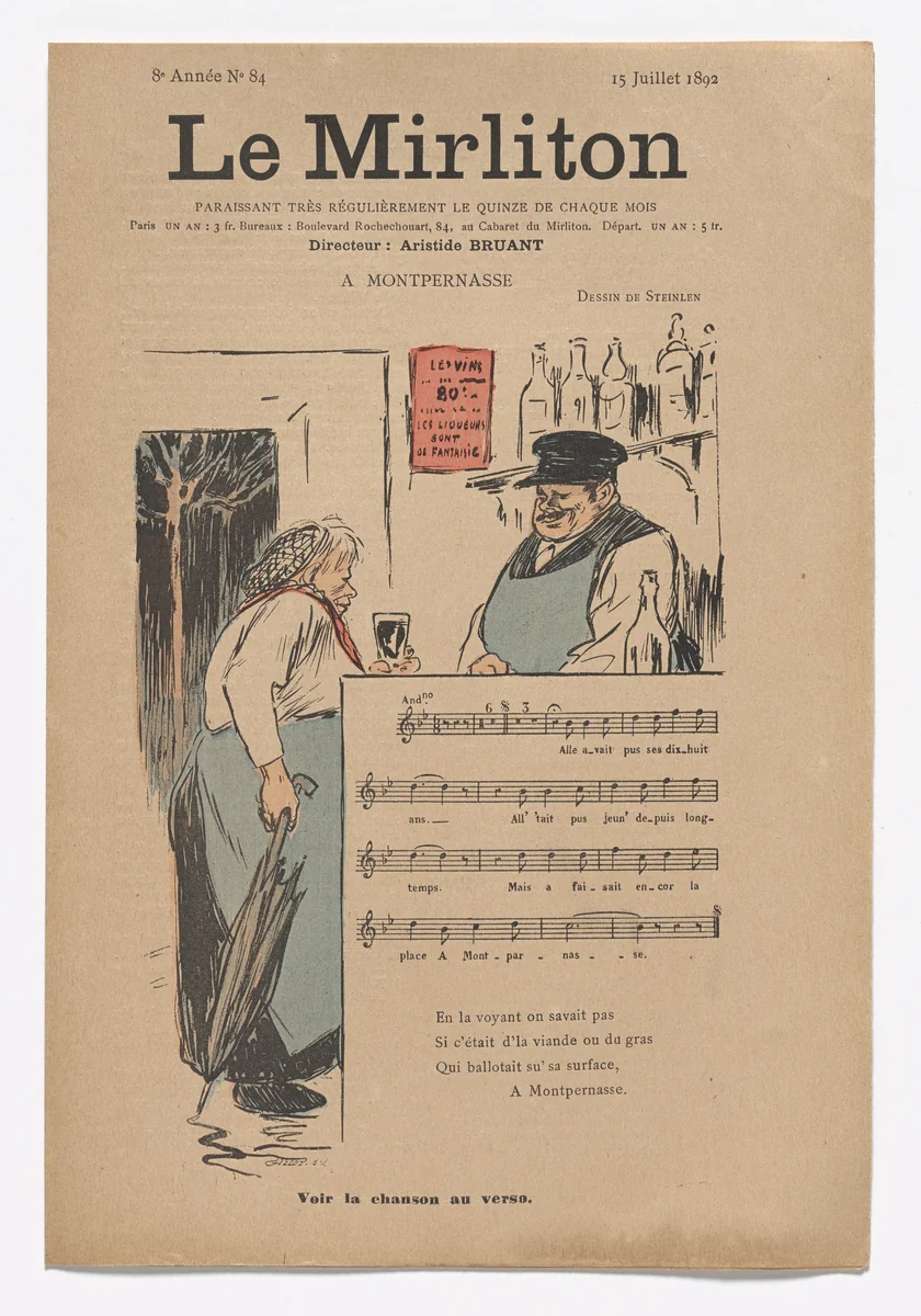 Le Mirliton, no. 84 by Théophile-Alexandre Steinlen, periodical, 1892