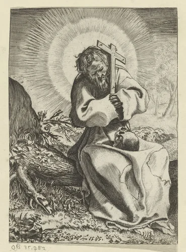 De heilige Franciscus van Assisi by Unknown, print, 1585