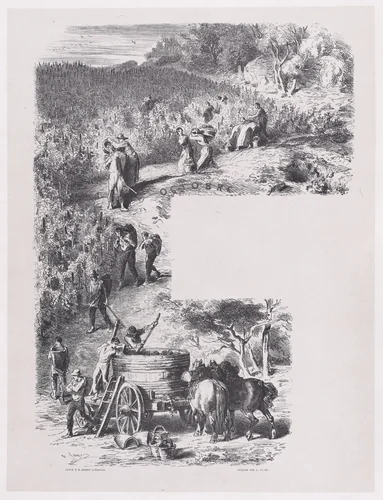 October, from "Album of Rustic Subjects" by Charles Jacque, print, 1859