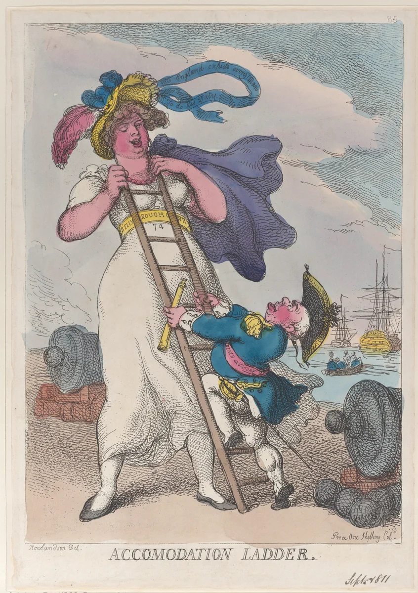 Accomodation Ladder by Thomas Rowlandson, print, 1811