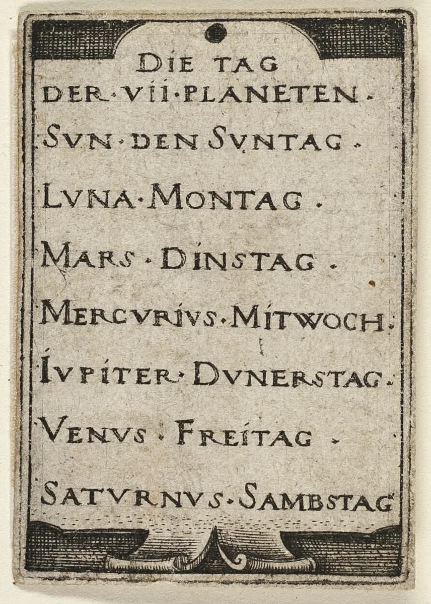 Title Page, from The Seven Planets with the Zodiacs by Sebald Beham, print, 1539