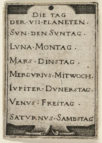 Title Page, from The Seven Planets with the Zodiacs by Sebald Beham, print, 1539