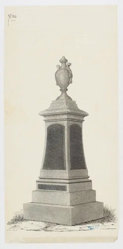 Grave Monument, Pillar Topped with a Vase, No. 911 by Alexander Maxwell, drawing, 1840-1880