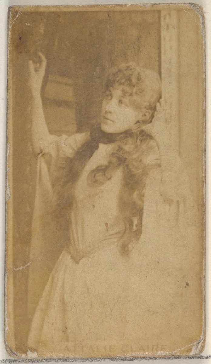 Miss Claire, from the Actors and Actresses series (N45, Type 8) for Virginia Brights Cigarettes by Allen & Ginter, photograph, 1885-1891