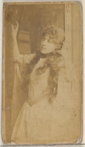 Miss Claire, from the Actors and Actresses series (N45, Type 8) for Virginia Brights Cigarettes by Allen & Ginter, photograph, 1885-1891