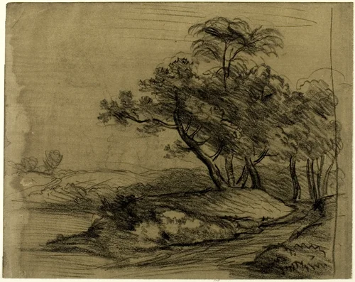 River Bank with Trees (recto); Herd of Cattle Beneath Trees, with Inset Sketch of Landscape (verso) by John Constable
Robert Leman, drawing, 1796-1837