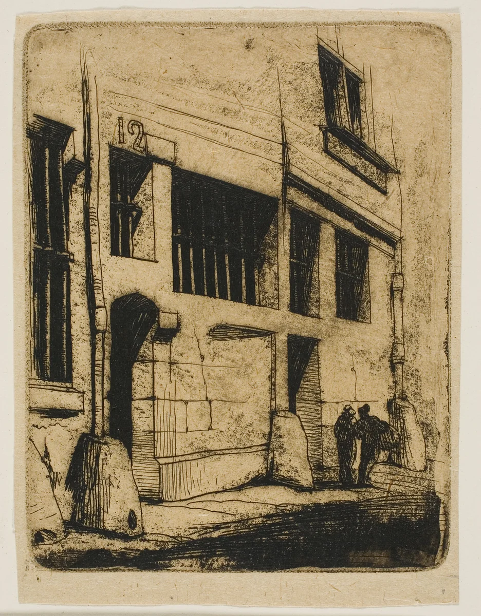 La rue des Mauvais Garçons by Charles Meryon, print, 1854