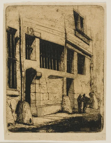 La rue des Mauvais Garçons by Charles Meryon, print, 1854